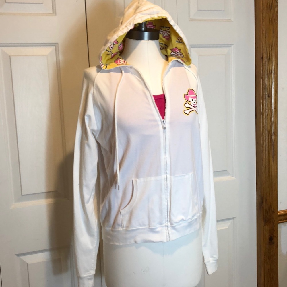 Rebel Cowgirl White Zip Up Hoodie